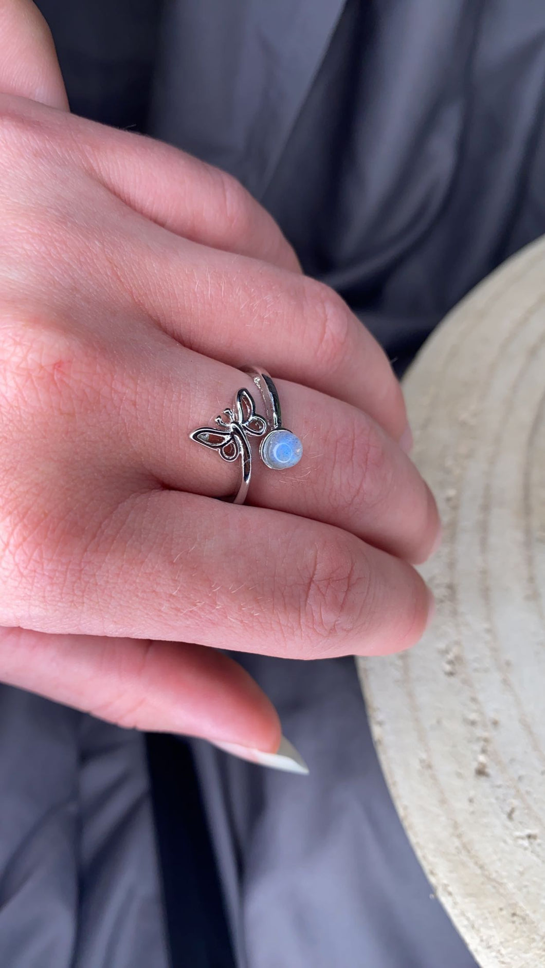 Labradorite and Copper Ring