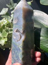 Load image into Gallery viewer, Moss Agate Large Druzy Tower
