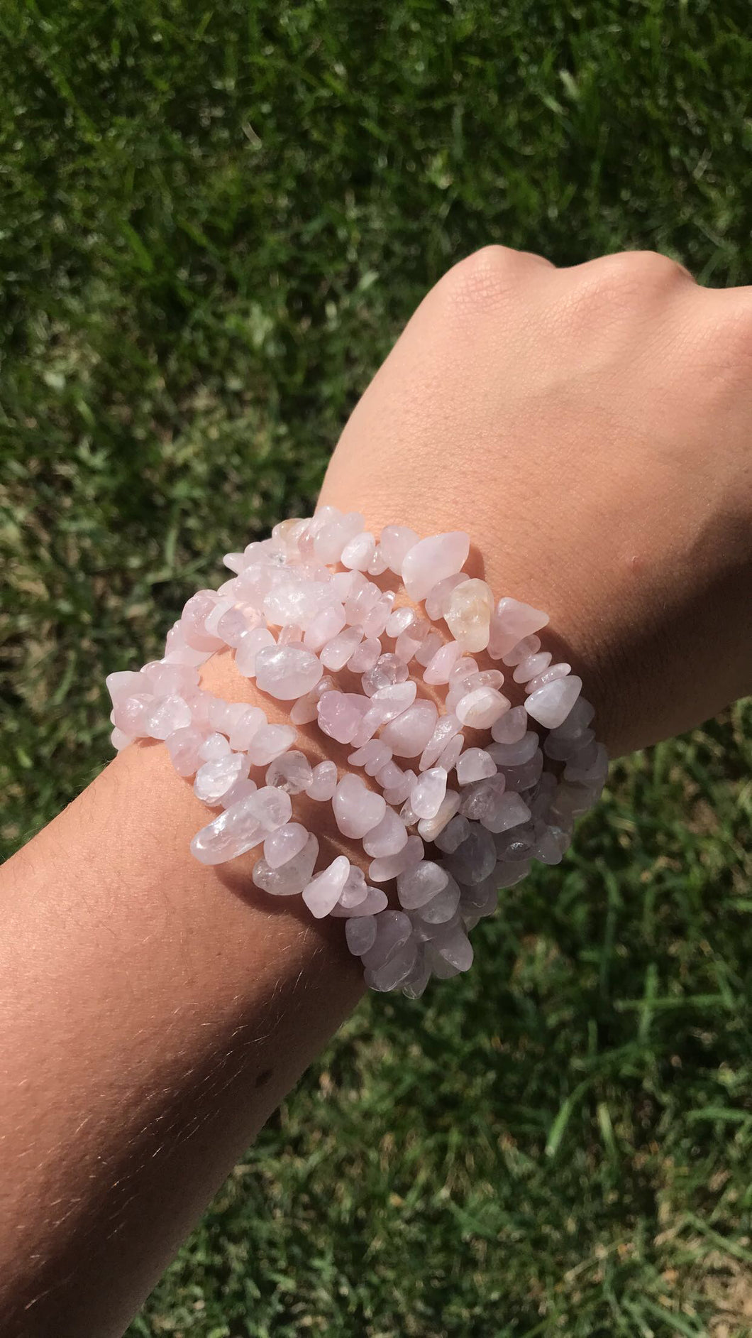 Rose Quartz Chip Bracelet