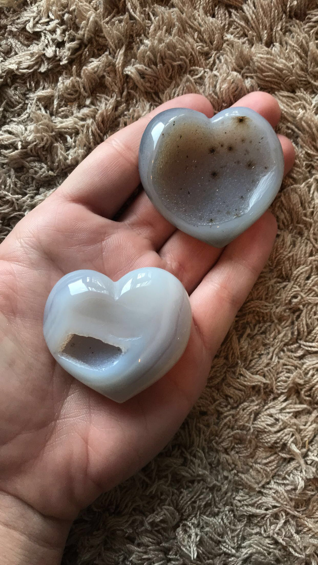 Agate Heart with Druzy